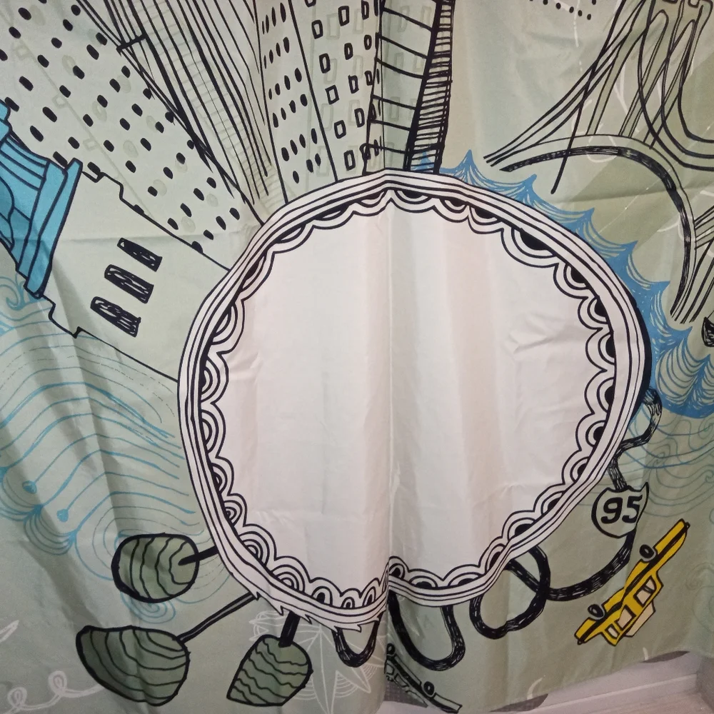 shower curtain and liner, new York city